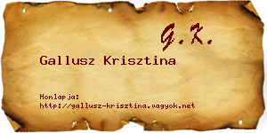 Gallusz Krisztina névjegykártya